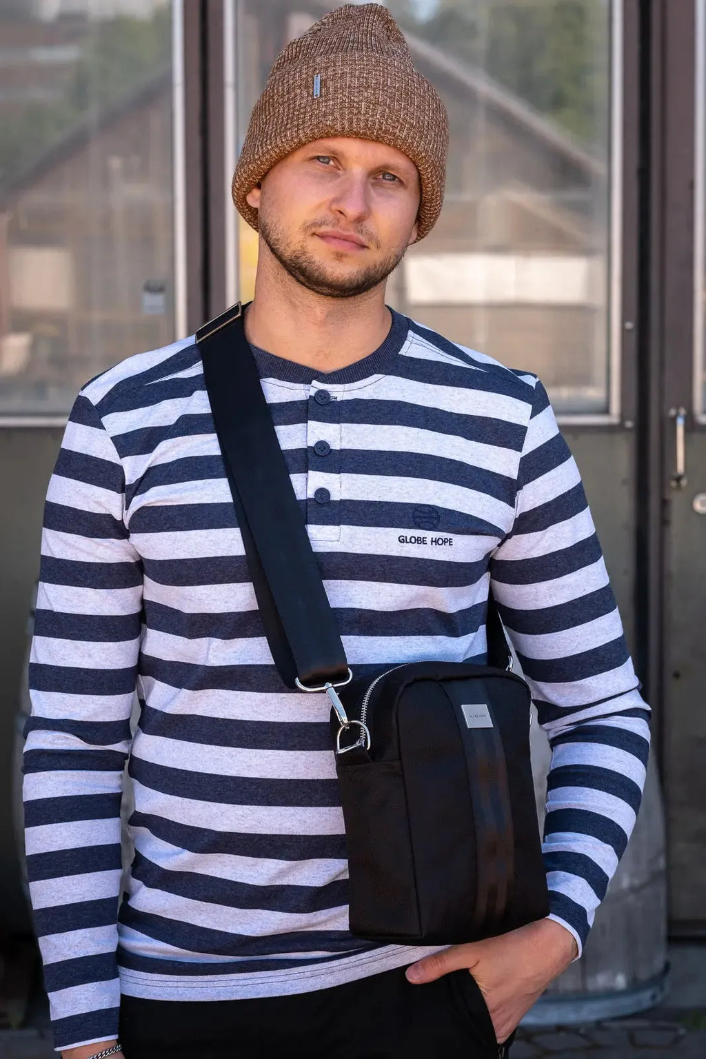 KUNTTA shirt, navy with white stripes
