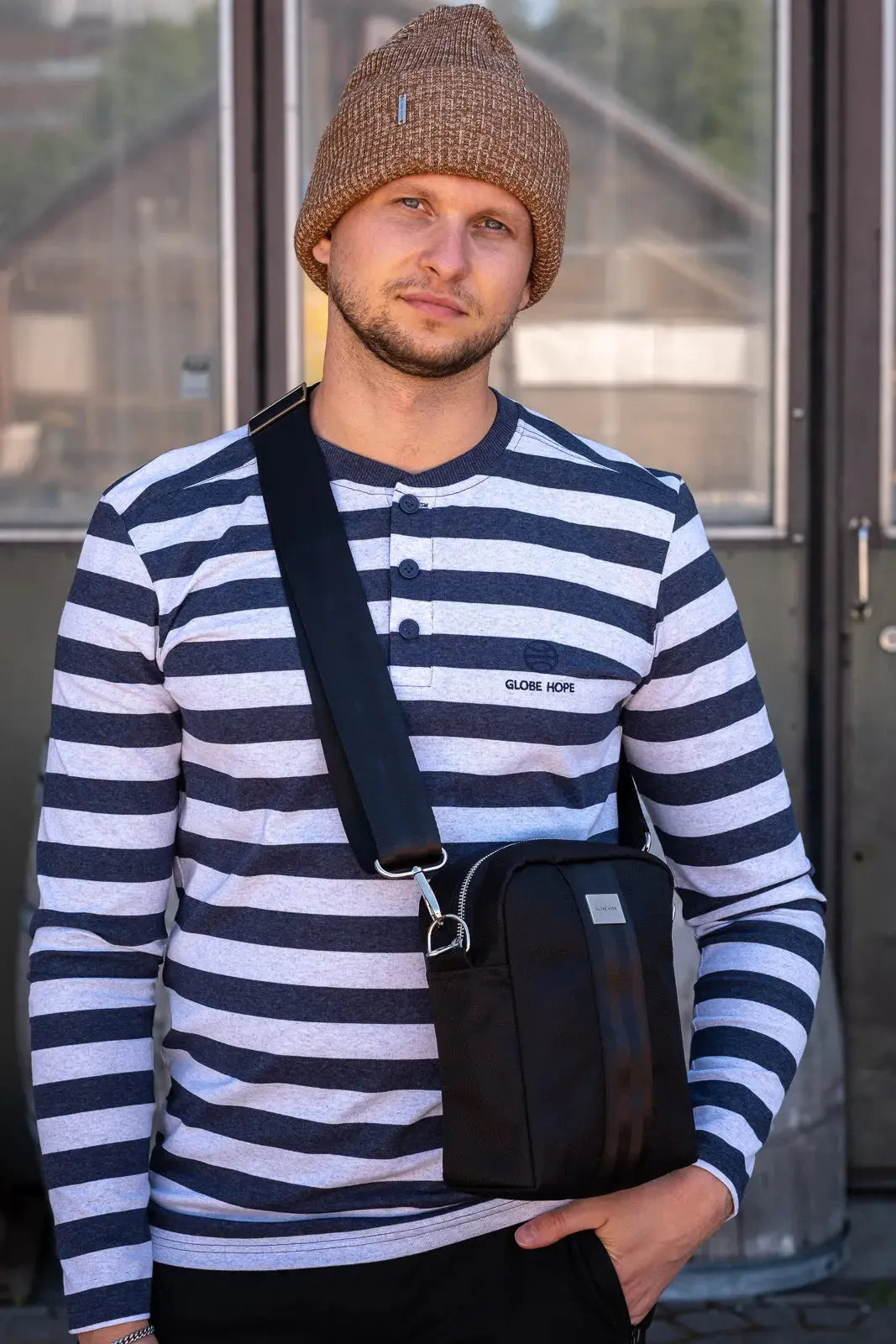 KUNTTA shirt, navy with white stripes