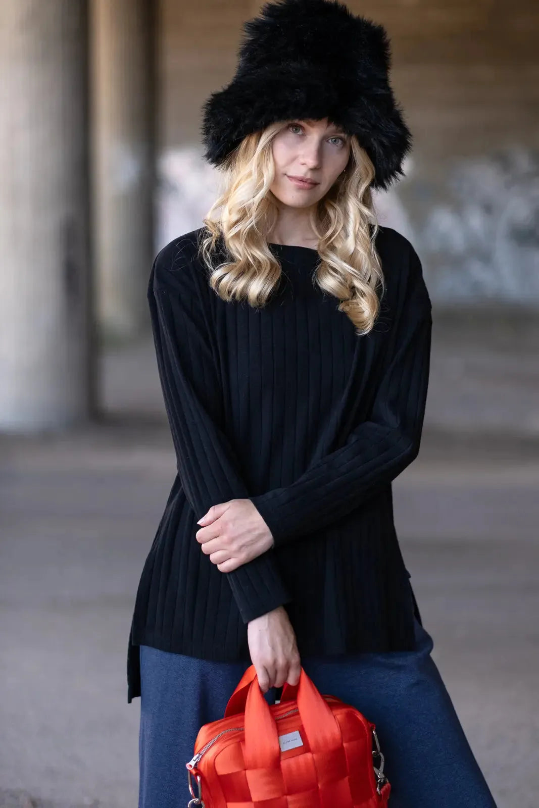 OLOS ribb shirt, black