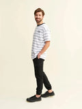 REHJA t-shirt, grey and white striped