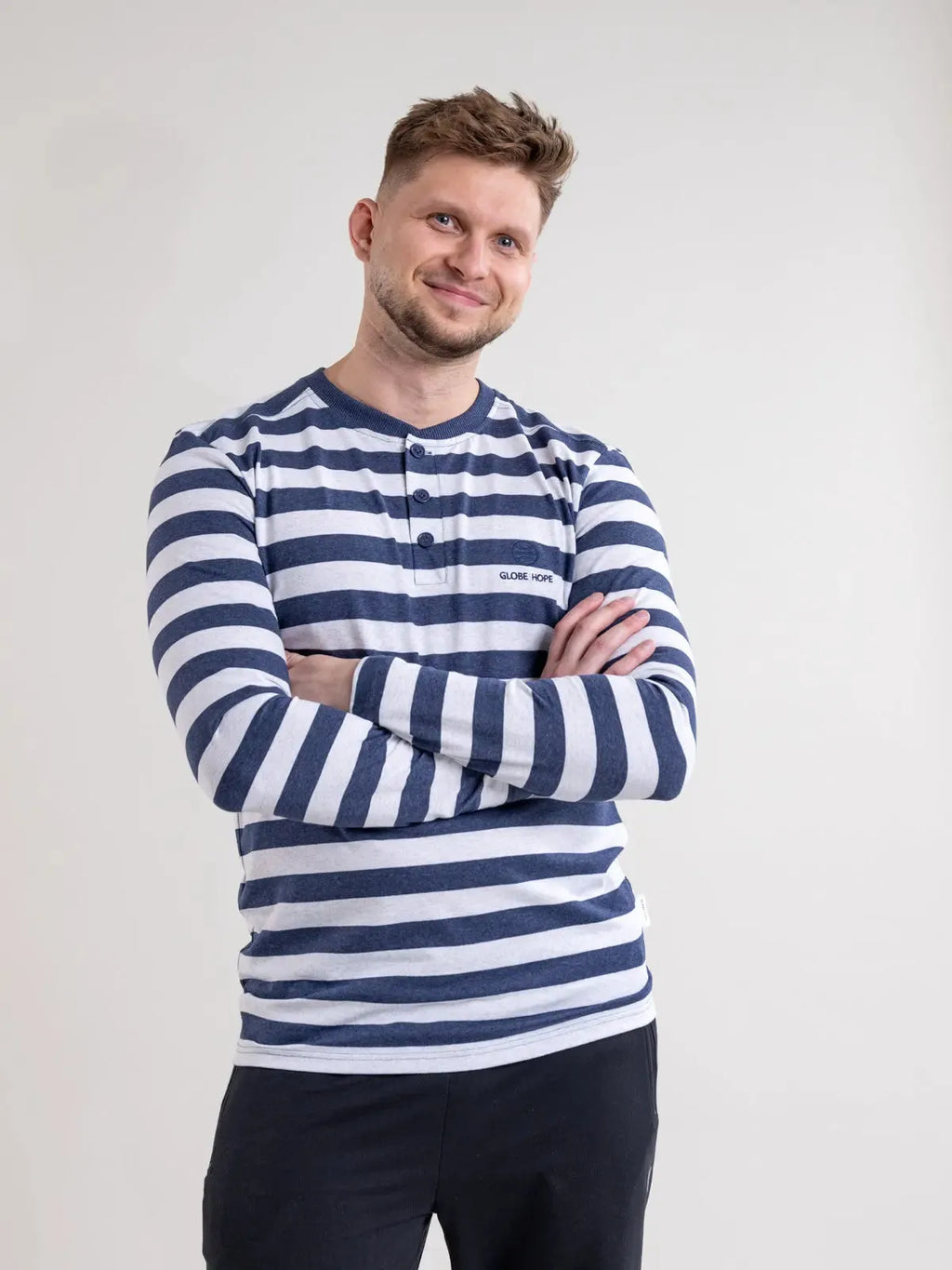 KUNTTA shirt, navy with white stripes