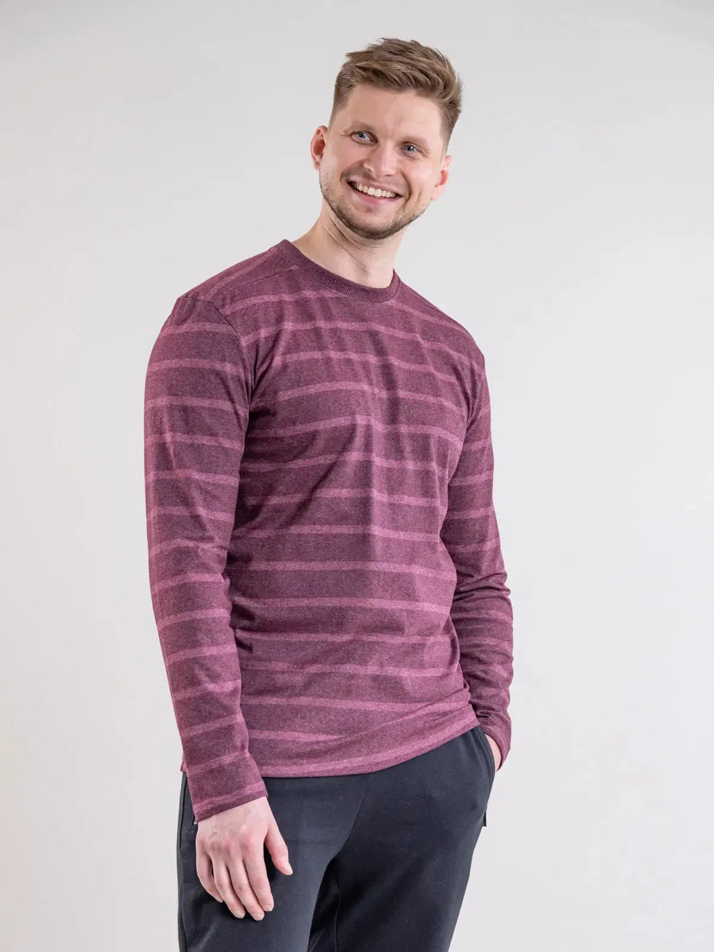 RODOLITTI shirt, burgundy striped