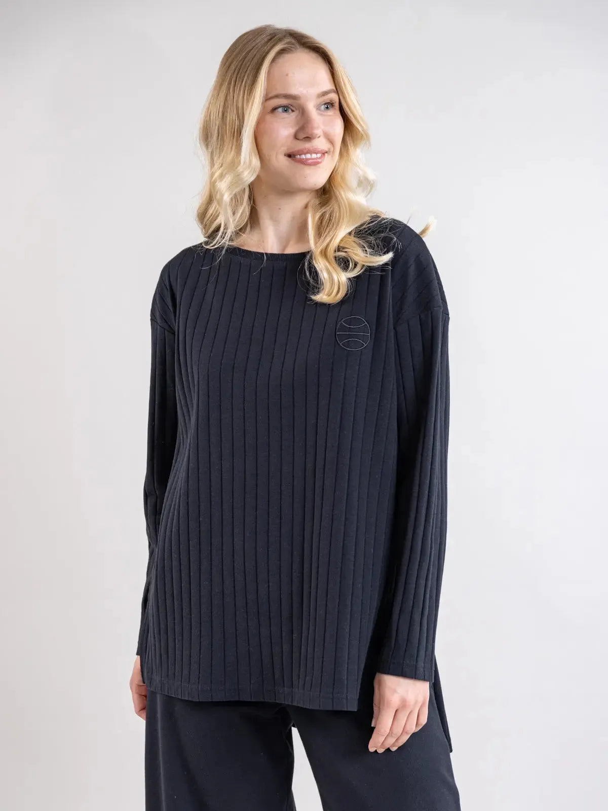OLOS ribb shirt, black