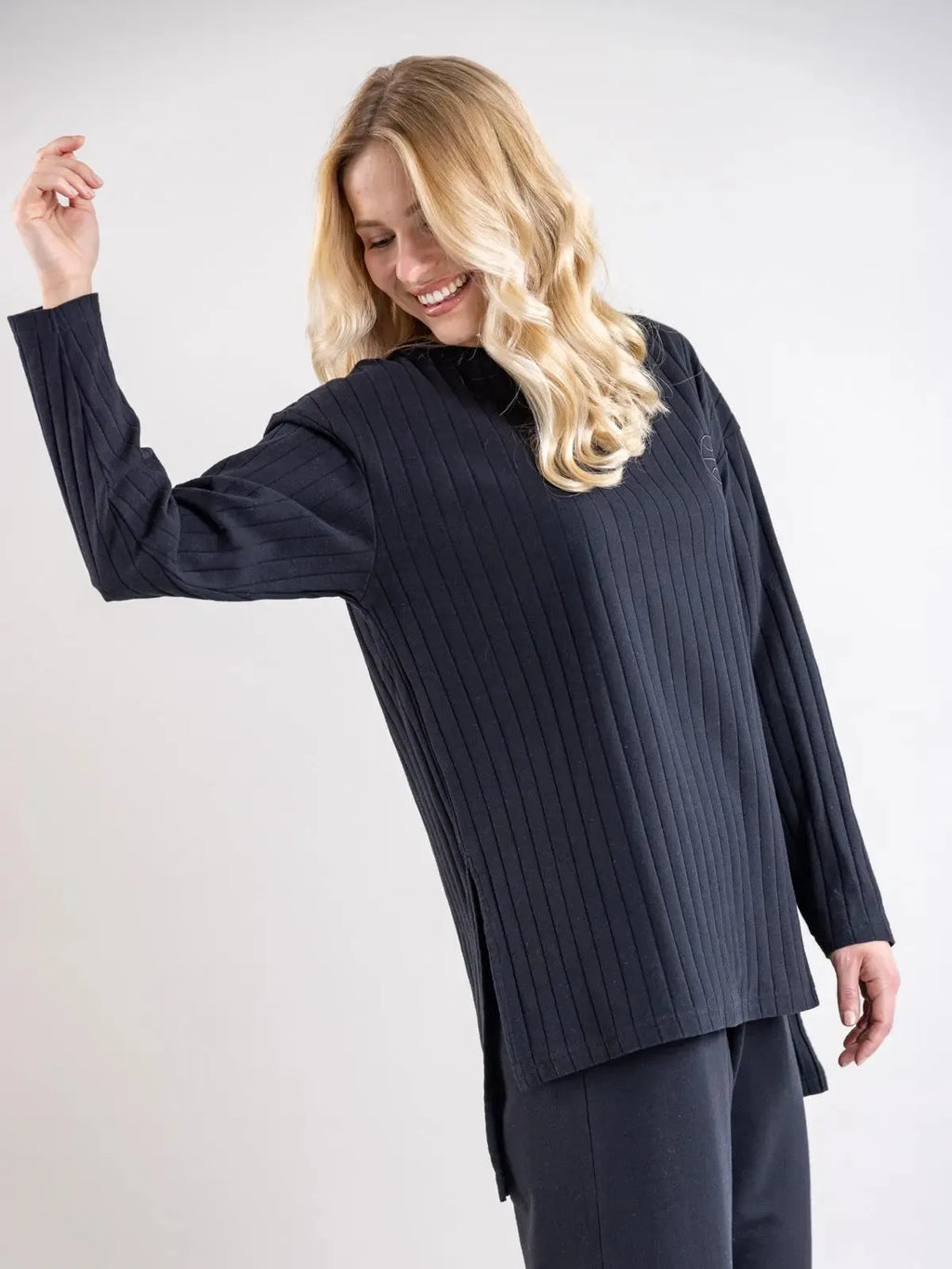 OLOS ribb shirt, black