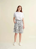 LIETUKKA shorts, black and white print