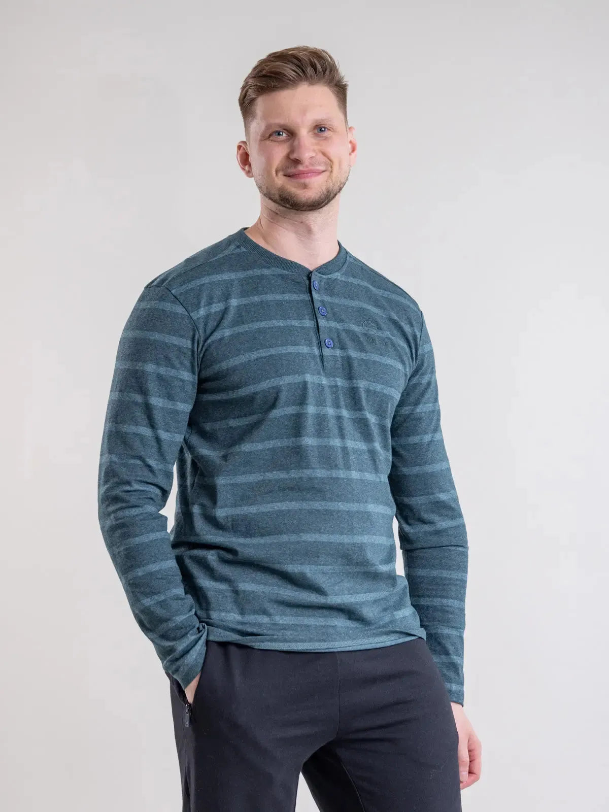 HESSONIITTI shirt, sea green striped