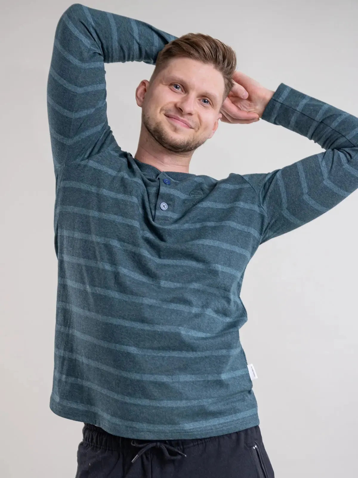 HESSONIITTI shirt, sea green striped