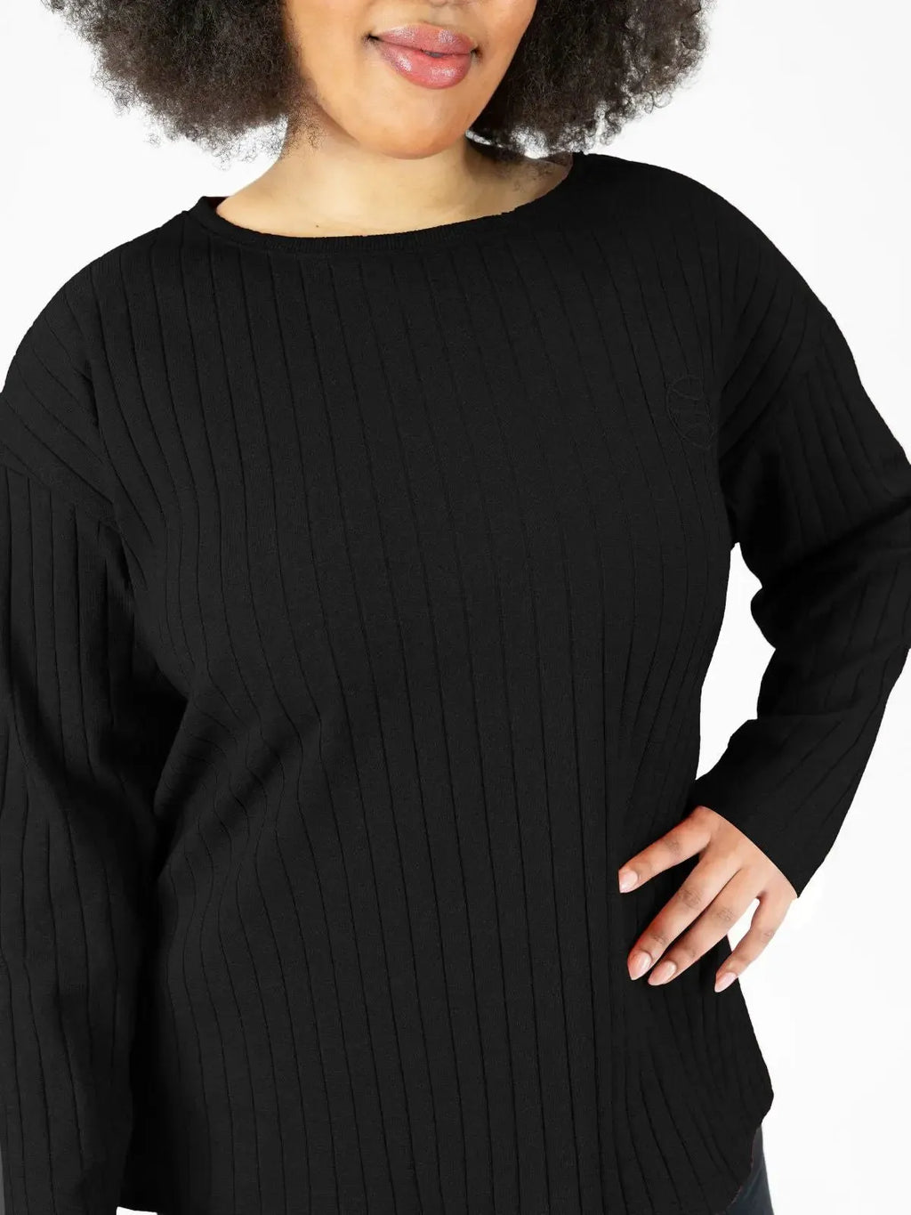 OLOS ribb shirt, black