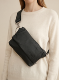 PILKE belt bag, black leather