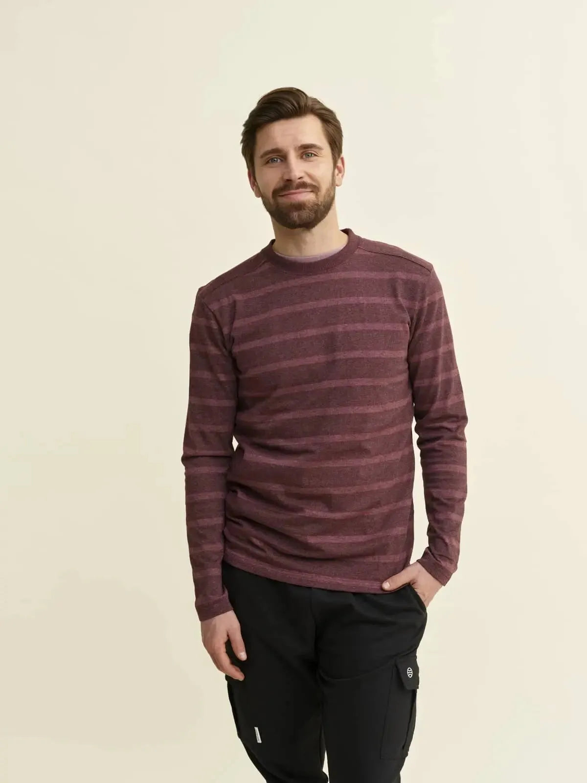RODOLITTI shirt, burgundy striped