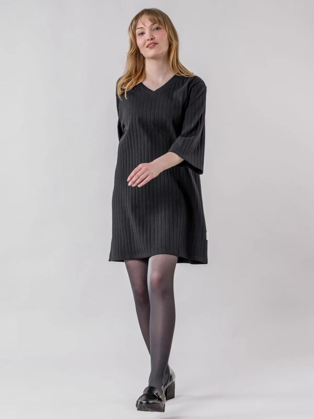 SUVANTO ribbed tunic, black