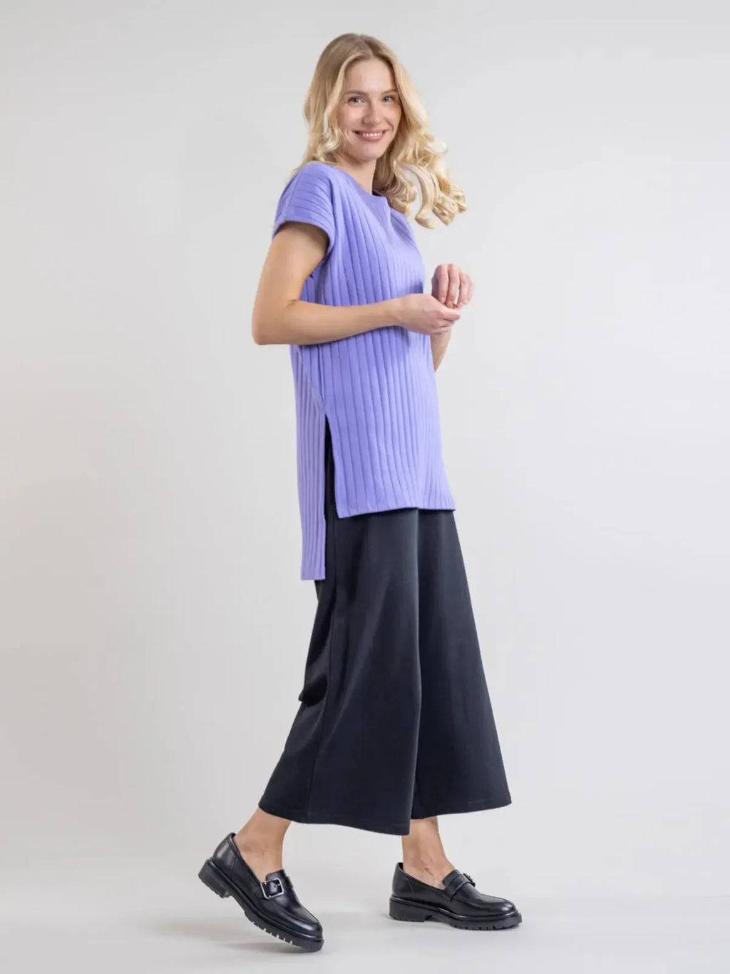 UOMA ribb tunic, purple