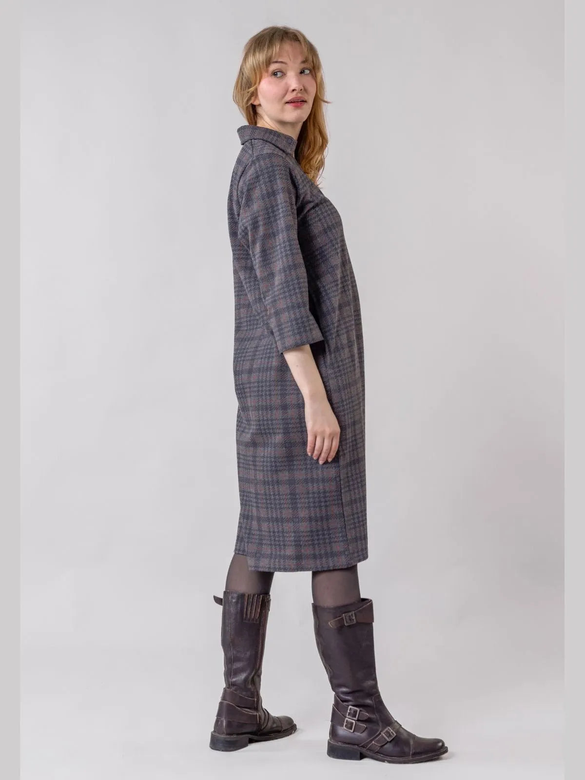 VALKAMA dress, grey checkered