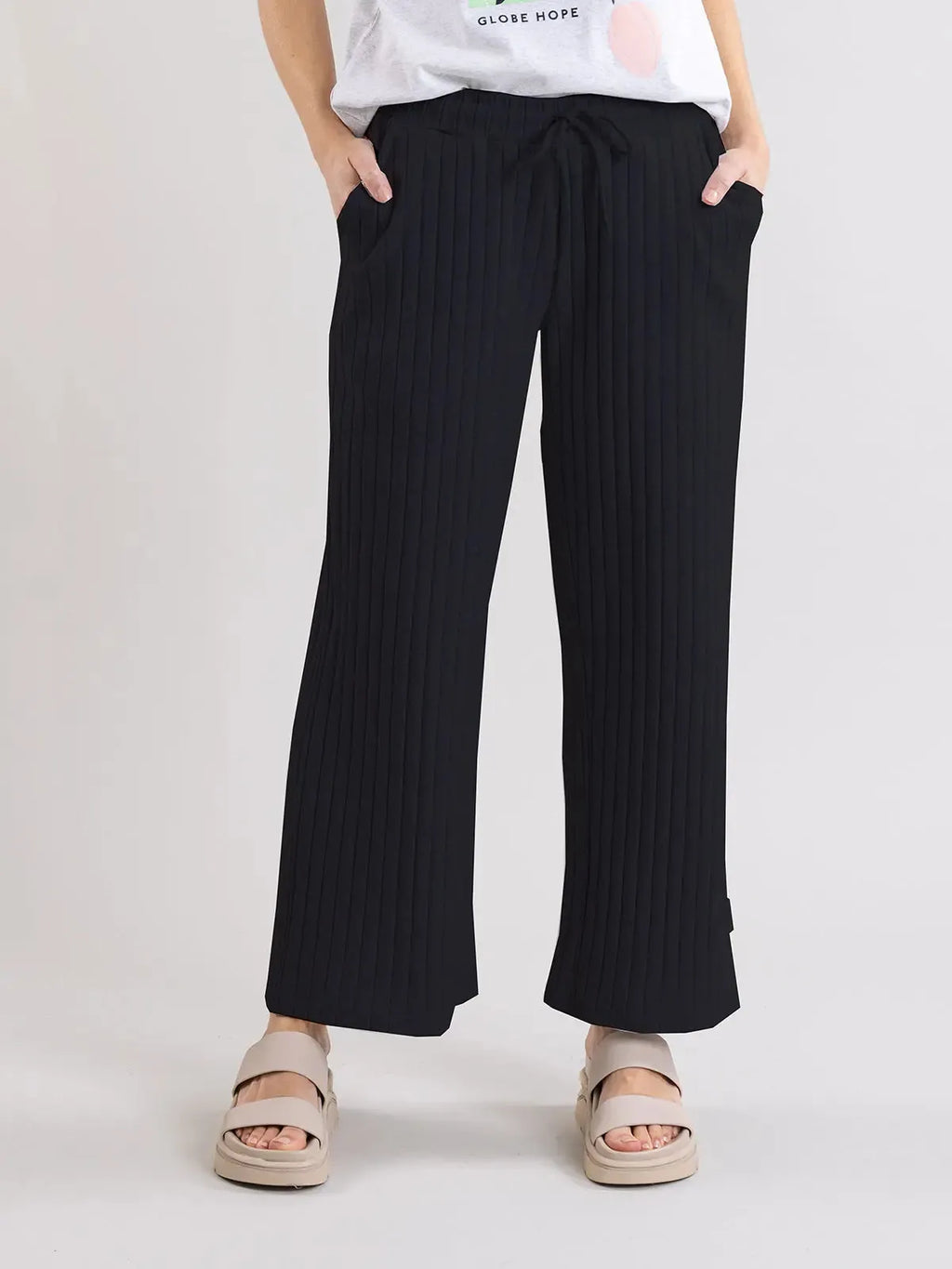 VIRTAUS ribb trousers, black