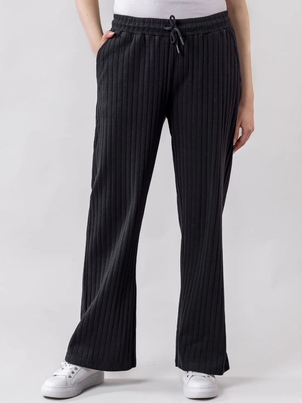 VIRTAUS ribb trousers, black